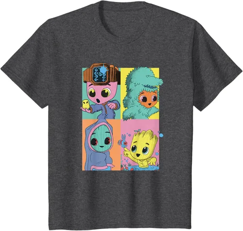 Vista 27 de Marvel I Am Groot Pop Art Costumes Box Up Camiseta, Negro