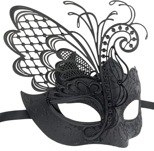 Vista 4 de Juego de máscaras venecianas de Mardi Gras para parejas, accesorio para disfraz de fiesta
