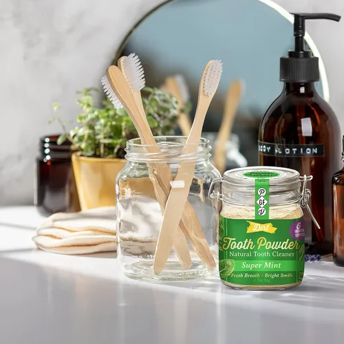 Vista 9 de The Dirt - Polvo de dientes remineralizante, polvo blanqueador de dientes natural sin flúor con hidroxiapatita, sin flúor ni gluten, vegano orgánico