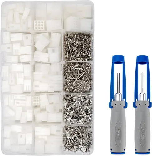 Vista 12 de JRready ST6480 Kit de clavijas de conector eléctrico de 2, 3, 4, 6, 9 y 12 pines con herramienta extractora de terminales de crimpado. 160 juegos.
