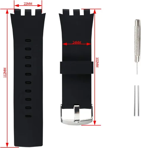 Vista 3 de Correa de reloj de silicona de repuesto para Swatch Touch Collection Watch Band (0.945 in)