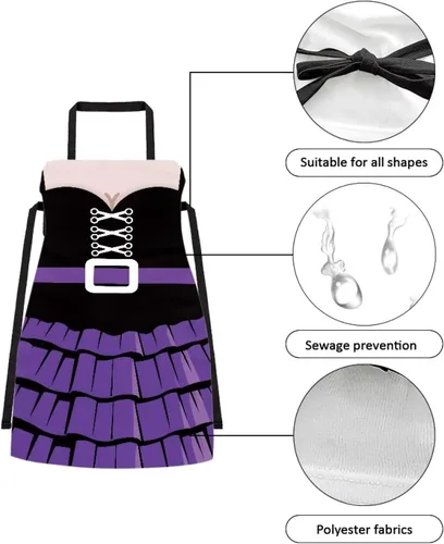 Vista 56 de Dreaweet Delantal de cocina unisex con cuello ajustable de Navidad