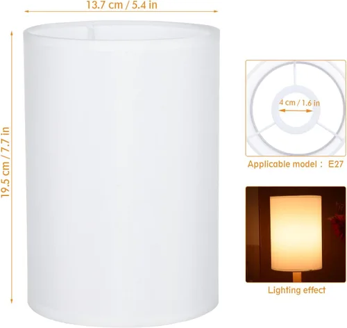 Vista 2 de SEWACC Pantalla de lámpara redonda de arpillera para bombillas E27, cubierta de lámpara decorativa para sala de estar, dormitorio, estudio