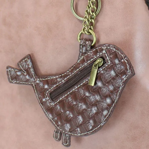 Vista 3 de Chala Bolso de mano de hombro rosa con llavero y monedero