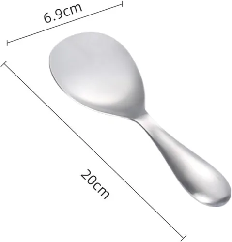 Vista 2 de Cuchara de arroz, paleta de acero inoxidable, cuchara grande de metal, paleta de arroz para servir utensilios de cocina inoxidables, utensilios