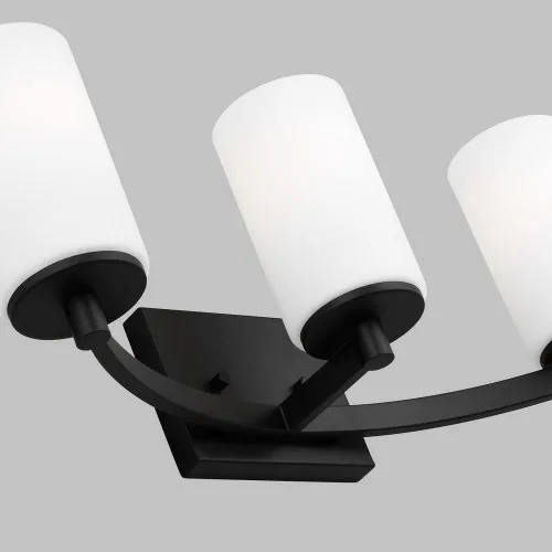 Vista 2 de Generation Lighting - Lámpara de pared Hettinger de 3 luces, color negro medianoche 4439103-112, Título 24, lámpara de pared para decoración