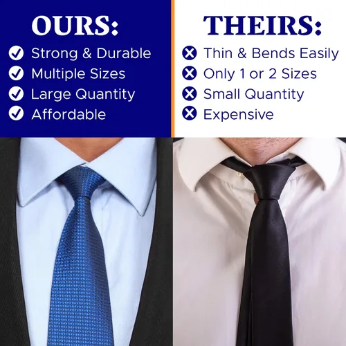 Vista 4 de 100 estancias de plástico para camisas de vestir para hombre, insertos de cuello de camisa de plástico, estancias de cuello de plástico