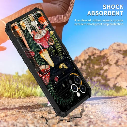 Vista 5 de Funda para iPhone 14 Pro Max 2022 de 6.7 pulgadas, funda híbrida delgada a prueba de golpes para iPhone 14 Pro Max, funda de transporte