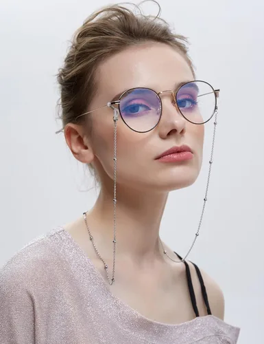 Vista 5 de LANG XUAN Cadenas de lentes de perlas para lentes de lectura, correa y cordones - Retenedor de gafas para mujer