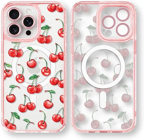 Vista 102 de Compatible para iPhone 13 Funda Bonita Estética - Funda para Teléfono Rosa con Purpurina con Protector de Cámara - Diseño de Cubierta