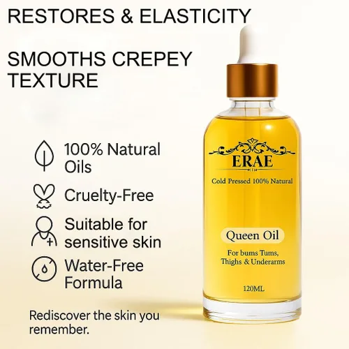 Vista 11 de Erae Queen Oil - Aceite reafirmante botánico natural prensado en frío para cara y cuerpo - Hidrata tensa y restaura la elasticidad para la piel
