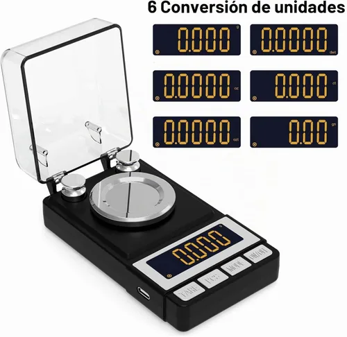 Vista 2 de Weightman - Báscula miligráfica de 1.76 oz/0.00 oz, báscula de recarga con 2 pesos de 0.71 oz Báscula de joyería de alta precisión con pantalla
