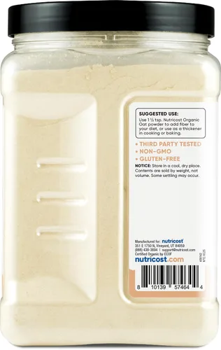 Vista 5 de Nutricost Pantry Fibra de Avena Orgánica (1.8 Libras) Avena Molida en Piedra - 3 Gramos de Fibra Dietética, USDA Orgánico