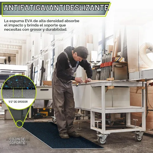 Vista 3 de ProsourceFit Tapete de Ejercicio de Rompecabezas con Superficie de Goma de ½ pulgada, 24 pies cuadrados (PIES²), 6 baldosas, baldosas entrelazadas