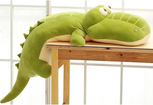 Vista 4 de Almohada grande de cocodrilo para abrazar, suave peluche de cocodrilo, regalo para niños, cumpleaños, Navidad, 25.6 pulgadas