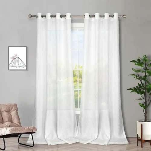 Vista 27 de Melodieux Cortinas Semitransparentes Negras de 63 Pulgadas de Largo para Ventanas Pequeñas de Sala de Estar y Dormitorio con Aspecto de Lino Rústico