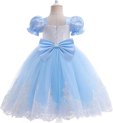 Vista 4 de Disfraz de princesa para niños y niñas, vestido largo de baile + peluca de hada, disfraz de Halloween, Navidad, carnaval, cosplay