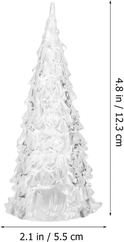 Vista 2 de Uonlytech 4 piezas de mini árbol de Navidad iluminado LED acrílico de Navidad cambiante árbol de Navidad de mesa para decoración de centros de mesa