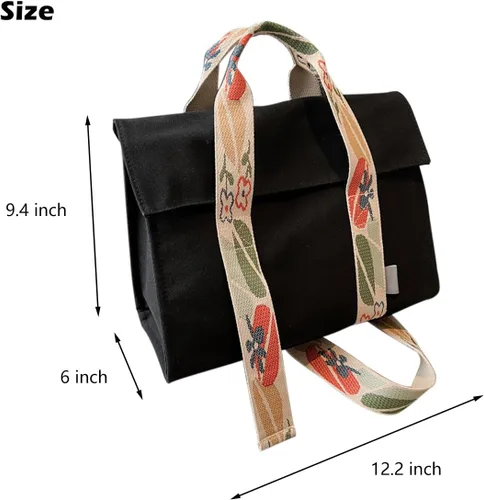 Vista 3 de IMCUZUR Bolso de lona para mujer, bolso cruzado de moda con correa ajustable para el hombro