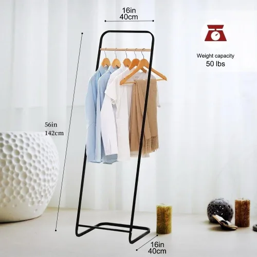 Vista 4 de JEFEE Perchero para colgar ropa, perchero simple para exhibición de almacenamiento de ropa, perchero de metal resistente, percheros de pie
