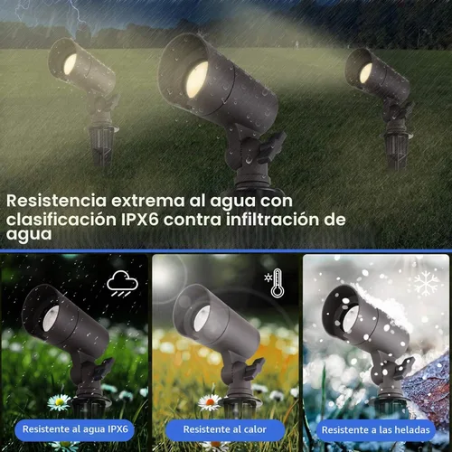 Vista 3 de E ENERGETIC LIGHTING Luces LED de paisaje con conectores, 12 V de bajo voltaje, blanco cálido 3000 K, 4 W, 175 LM, luces de camino de jardín Paquete