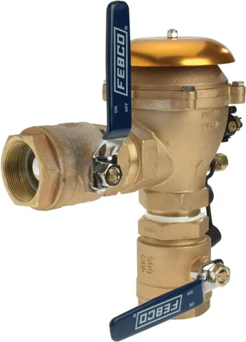 Vista 12 de Febco 765 Bronze Pressure Vacuum Breaker Backflow Preventer 1" Inlet Válvula de retención con resorte, 150 PSI máximo, conexiones NPT, sensor