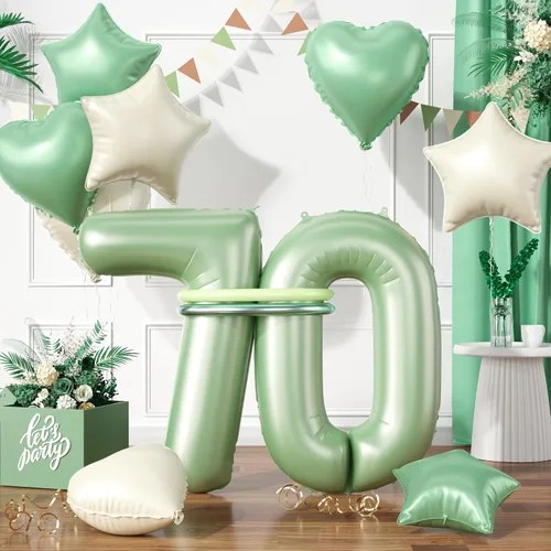 Vista 22 de Globos dorados de color champán con el número 11, globos de oro claro, globo de aluminio dorado con forma de corazón con estrella y globo largo