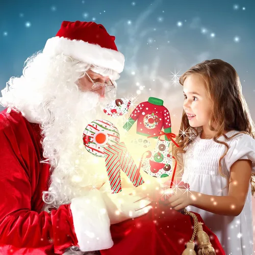 Vista 2 de Suhine Juego de 13 accesorios de muñeca de Navidad en ropa, ropa de dona, traje de dona, bufanda, saco de dormir, suéter, bata de baño, hamaca