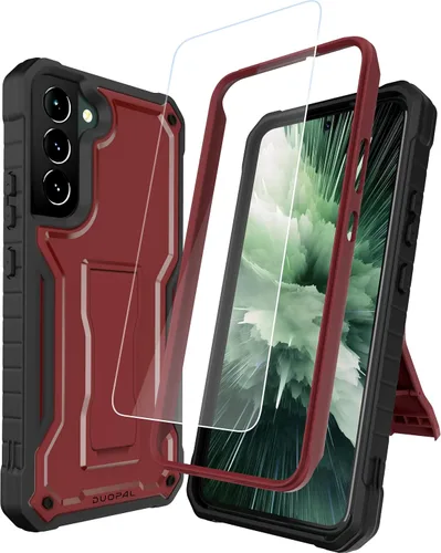 Vista 11 de Funda para Samsung Galaxy S22 5G (solo no es compatible con Plus o Ultra), funda de protección de grado militar con protector de pantalla HD y Negro