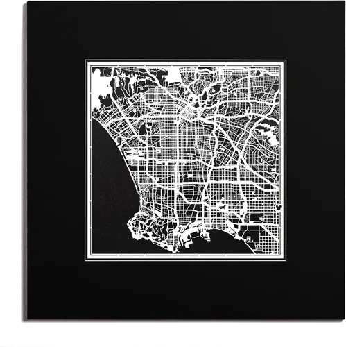 Vista 84 de O3 Design Studio San Diego, CA Paper Cut Map Matted Grey 20x20 in Paper Art