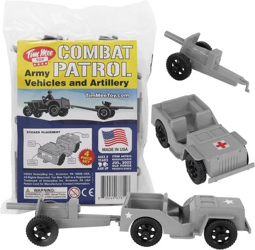 Vista 10 de TimMee Combat Patrol Willys & Artillery - Juego negro de 4 piezas fabricado en Estados Unidos