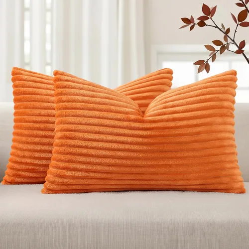 Vista 47 de Simmore Juego de 2 fundas de almohada decorativas de verano de 16 x 16 pulgadas, fundas de almohada suaves de franela de felpa natural de doble cara