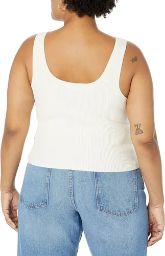 Vista 6 de The Drop Femi - Camiseta corta acanalada con cuello redondo para mujer