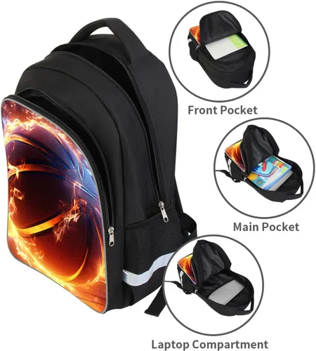 Vista 3 de Mochila para niños con patrón múltiple en la escuela primaria, A3-librero-baloncesto, Grande, Mochilas Daypack