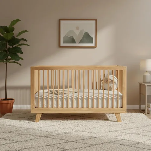 Vista 3 de Astin 3-in-1 Convertible Crib with Toddler Guardrail, Natural
