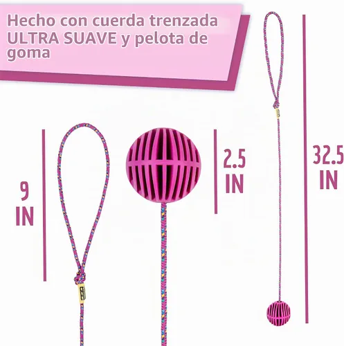 Vista 3 de Just Jump It Tobillo Skip Ball Rueda Plegable Saltar Cuerda para Niños Equipo de Ejercicio y Juguete de Agilidad - Rosa