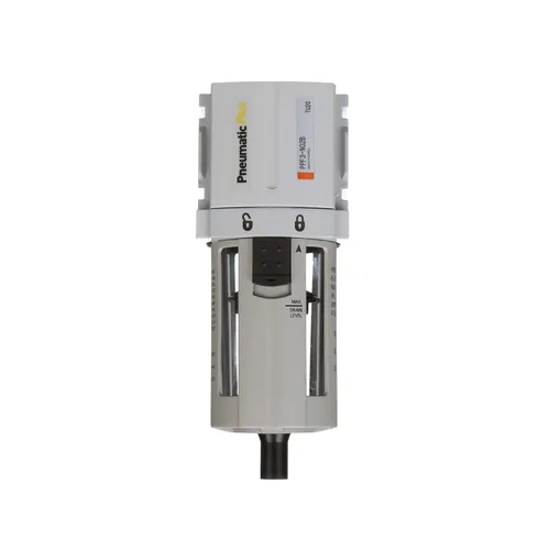 Vista 4 de Sistema desecante de aire PneumaticPlus PPC3-N02G de 3 unidades de filtrado, con filtro de partículas de aire, filtro coalescente y regulador