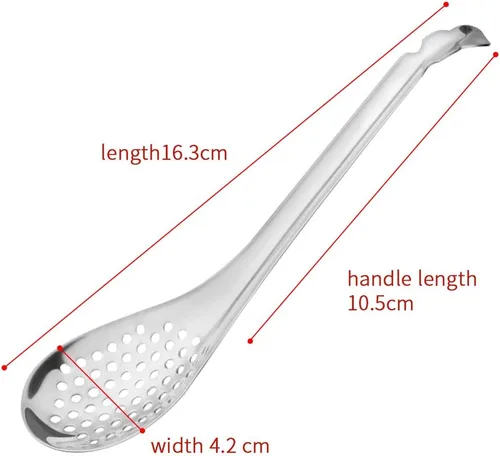 Vista 2 de Cuchara de esferificación - Juego de 2 cucharas de esferificación de acero inoxidable Molecular Slotted Bar Spoon Kitchen - KICW0071 (Plata)
