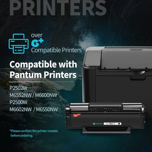 Vista 2 de JINTUM Cartucho de tóner compatible PB-211 para Pantum PB-211 PB-211EV Cartucho de tóner para impresora láser Pantum P2502W M6552NW M6550NW M6602NW