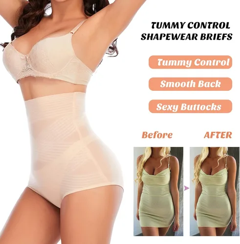 Vista 4 de Werena Ropa interior moldeadora con control de abdomen para mujer, de cintura alta, moldeador de cuerpo, bragas moldeadoras