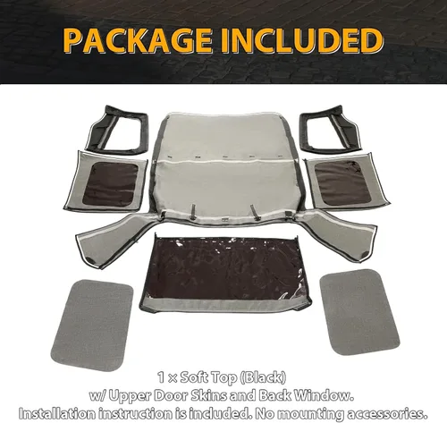 Vista 7 de KUAFU - Parte superior suave compatible con Jeep Wrangler YJ 1987-1995 de 2