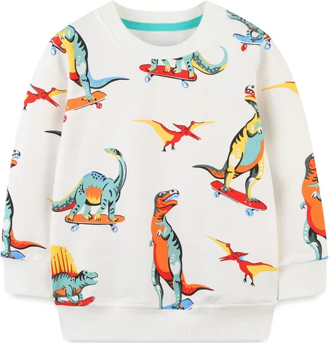 Vista 55 de Bumeex Sudaderas con cuello redondo para niños de 2 a 7 años