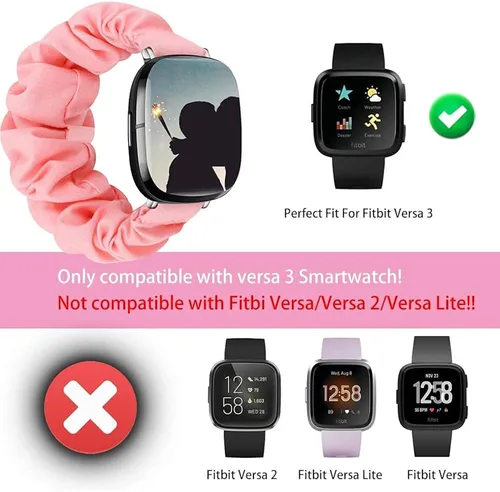 Vista 2 de ShuYo Paquete de 10 correas de reloj compatibles con Fitbit SenseVersa 3 coleteros de nailon suave y elástico, correa elástica de repuesto
