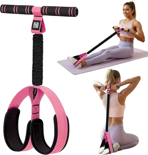 Vista 9 de Pedal Resistance Band with Handle Upgraded 55LBS Exercise Resistance Bands for Core, Abs, Legs, Glutes, Arms, Strength, Physical Therapy, Pilates