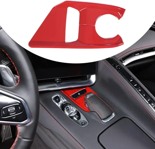 Vista 9 de Sekhyna Cubierta de panel de palanca de cambios ABS 1 unidad compatible con Corvette C8 Stingray 2020-2023 consola central antideslizante cubierta
