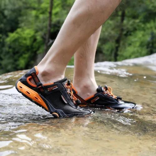 Vista 10 de HUMTTO Zapatos de agua para hombre y mujer, sandalias de senderismo anfibias, puntera cerrada, sandalias de secado rápido, ligeras, transpirables
