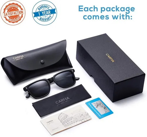 Vista 30 de Carfia Chic - Lentes de sol polarizados para mujer, protección UV400, marco de acetato pulido a mano