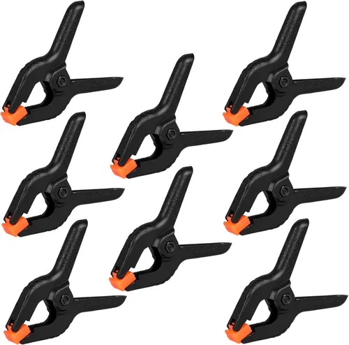 Vista 8 de Paquete de 2 abrazaderas de resorte, clips de plástico de 8.5 pulgadas, clips de fondo pequeños, abrazaderas resistentes, clips de resorte