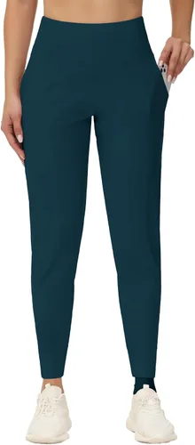 Vista 2 de Dragon Fit - Pantalones deportivos para mujer, con bolsillos y tiro alto, para yoga, ejercicios, pantalones cónicos, pantalones de descanso