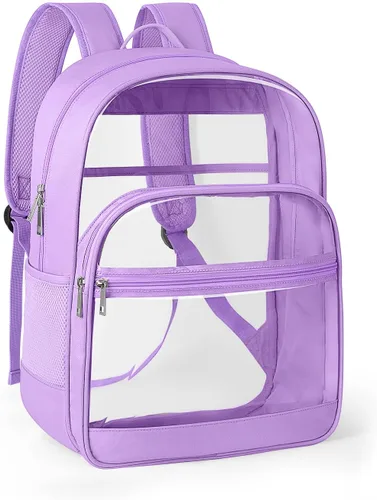 Vista 7 de KIMNERPU Mochila Transparente, Mochila de Libros Transparente de Servicio Pesado para la Escuela, Negro, Mediana, Moderno